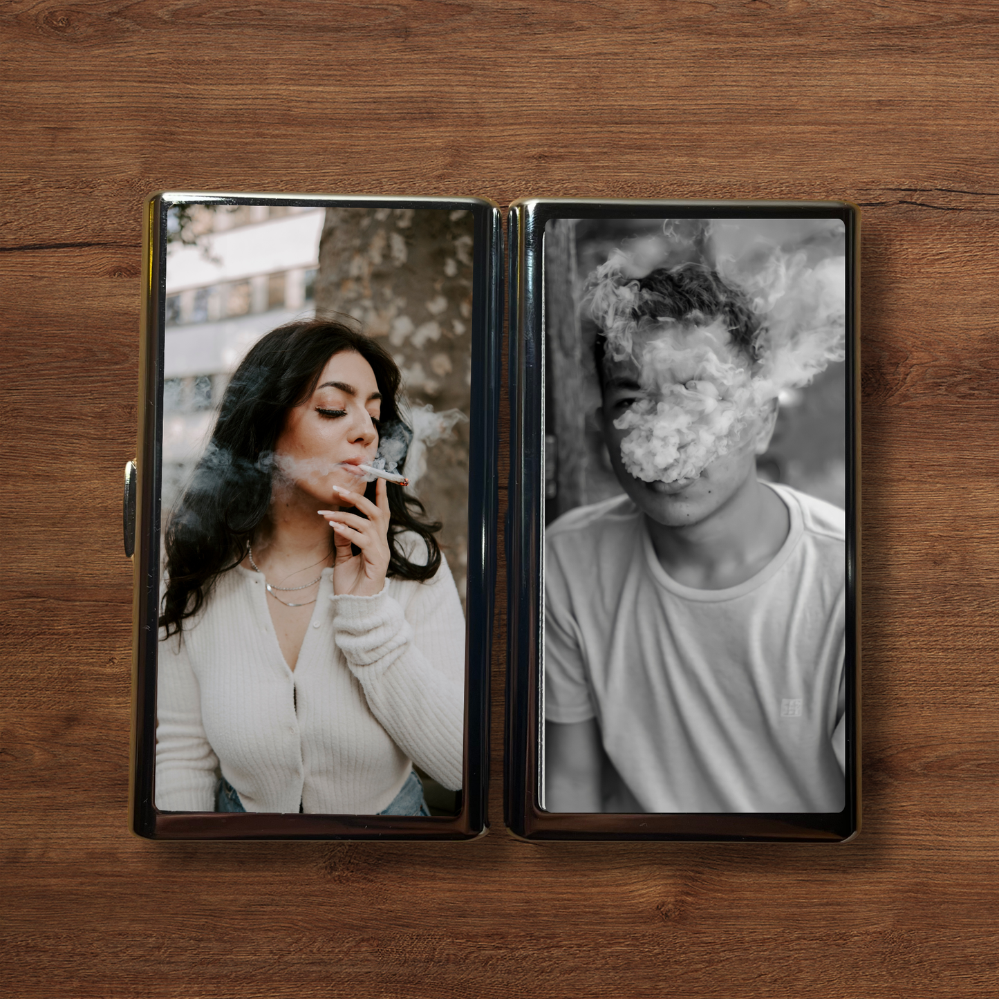 Cigaretta tartó saját fényképpel