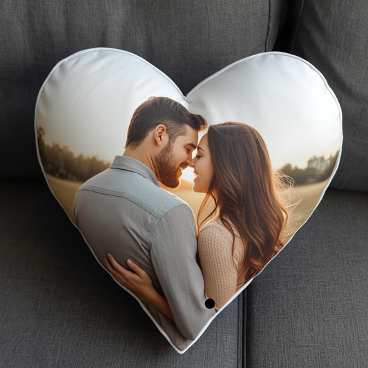 Szív alakú párna saját fényképpel