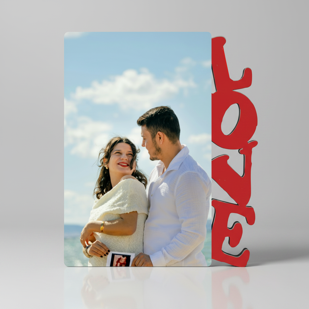 LOVE feliratos saját fényképes fatábla